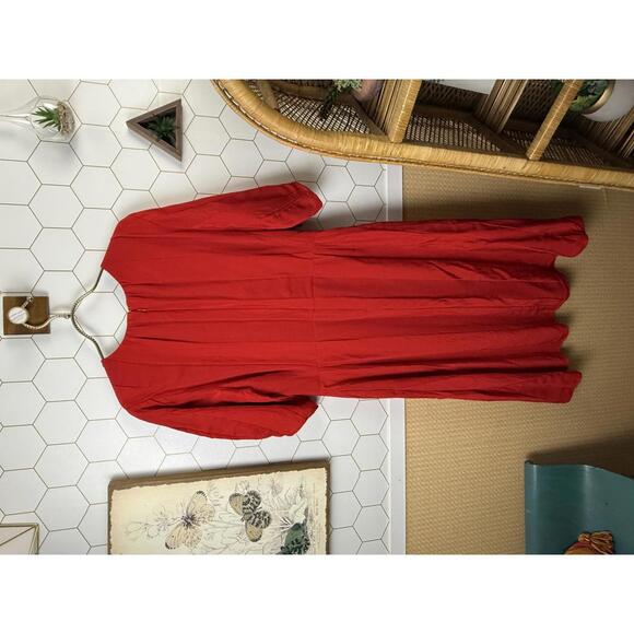 Everlane The City Stripe Ruched Dress in Haute Red - Size - 10 - Picture 4 of 7